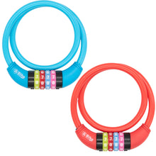 Laden Sie das Bild in den Galerie-Viewer, Fahrradschloss Zahlenschloss Kabelschloss Panzerschloss Kombination Schloss 65cm