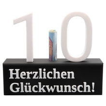 Laden Sie das Bild in den Galerie-Viewer, 10. Geburtstag Geschenk Jubiläum 10 Hochzeit Geschenkidee Zahlenständer Zehn
