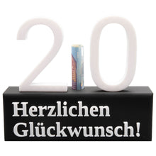 Laden Sie das Bild in den Galerie-Viewer, 20. Geburtstag Geschenk Jubiläum 20 Hochzeit Geschenkidee Zahlenständer Zwanzig