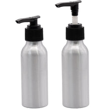 Laden Sie das Bild in den Galerie-Viewer, 2x Seifenspender Pumpflasche 100 ml Reise Shampoo Aluminium Dispenser Lotion Pumpen