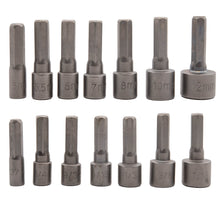 Laden Sie das Bild in den Galerie-Viewer, Stecknuss Bit Nuss Set 14-teilig Außensechskant 5-12mm Steckschlüssel Bitsatz