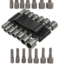 Laden Sie das Bild in den Galerie-Viewer, Stecknuss Bit Nuss Set 14-teilig Außensechskant 5-12mm Steckschlüssel Bitsatz