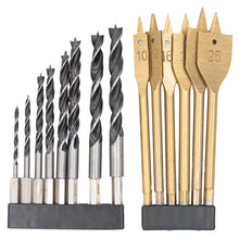 Laden Sie das Bild in den Galerie-Viewer, Holzbohrer Flachholzbohrer Holzspiralbohrer Flachfräsbohrer 3-25 mm Bit Bohrer