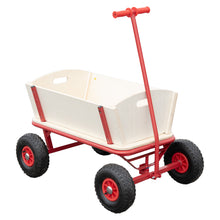 Laden Sie das Bild in den Galerie-Viewer, Bollerwagen Handwagen Transportwagen Holz Strandwagen Luftreifen Plattformwagen