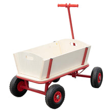 Laden Sie das Bild in den Galerie-Viewer, Bollerwagen Handwagen Transportwagen Holz Strandwagen Luftreifen Plattformwagen