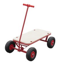 Laden Sie das Bild in den Galerie-Viewer, Bollerwagen Handwagen Transportwagen Holz Strandwagen Luftreifen Plattformwagen