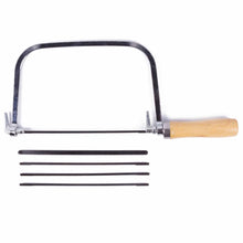 Laden Sie das Bild in den Galerie-Viewer, Bügelsäge Laubsäge Eisensäge Handsäge Metall Puksäge Kurvensäge 5x Sägeblätter