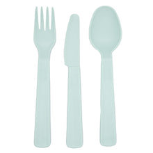 Laden Sie das Bild in den Galerie-Viewer, Besteck Mehrweg Party Camping Gabel Messer Löffel Kunststoff Plastik Set