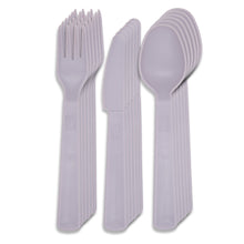 Laden Sie das Bild in den Galerie-Viewer, Besteck Mehrweg Party Camping Gabel Messer Löffel Kunststoff Plastik Set