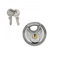 Laden Sie das Bild in den Galerie-Viewer, Vorhängeschloss Diskusschloss Rundschloss Edelstahl Anhänger Rund 60 / 70 / 80 / 90 mm