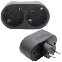 Laden Sie das Bild in den Galerie-Viewer, Doppelstecker Steckdosenleiste Mehrfachsteckdose Doppelsteckdose Schuko Schwarz