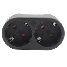 Laden Sie das Bild in den Galerie-Viewer, Doppelstecker Steckdosenleiste Mehrfachsteckdose Doppelsteckdose Schuko Schwarz