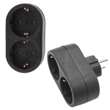 Laden Sie das Bild in den Galerie-Viewer, Doppelstecker Steckdosenleiste Mehrfachsteckdose Doppelsteckdose Schuko Schwarz