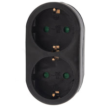 Laden Sie das Bild in den Galerie-Viewer, Doppelstecker Steckdosenleiste Mehrfachsteckdose Doppelsteckdose Schuko Schwarz