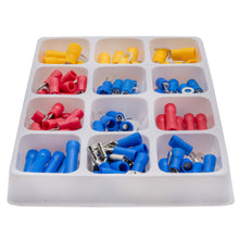 Laden Sie das Bild in den Galerie-Viewer, Kabelschuh Ringkabelschuh 100 tlg Flachkabelschuh Gabelkabelschuh Verbinder Stecker