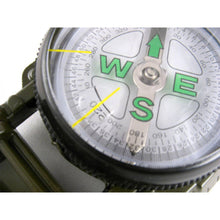 Laden Sie das Bild in den Galerie-Viewer, Kompass Marschkompass WanderkompassTaschenkompass Metallgehäuse Oliv BW Army