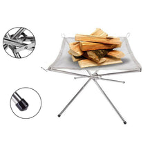 Laden Sie das Bild in den Galerie-Viewer, Feuerstelle Tragbar Faltbar Camping Garten Feuerkorb Lagerfeuer Stahlgeflecht