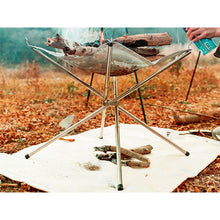 Laden Sie das Bild in den Galerie-Viewer, Feuerstelle Tragbar Faltbar Camping Garten Feuerkorb Lagerfeuer Stahlgeflecht