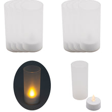 Laden Sie das Bild in den Galerie-Viewer, LED Windlicht Teelicht Kerze Batterie Glas Timer Warmweiß Kerzenhalter Flackernd