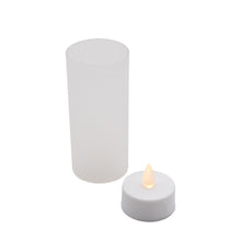 Laden Sie das Bild in den Galerie-Viewer, LED Windlicht Teelicht Kerze Batterie Glas Timer Warmweiß Kerzenhalter Flackernd