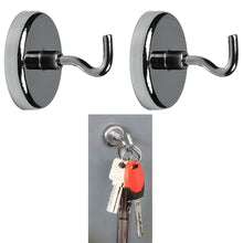 Laden Sie das Bild in den Galerie-Viewer, 4x Magnethaken Topfmagnet Magnet Haken Hakenmagnet Gewinde M4 Stark 12 kg Set