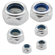 Laden Sie das Bild in den Galerie-Viewer, 100x Mutter Selbstsichernd Sechskantmutter Sicherungsmutter Stopmutter M4 - M12