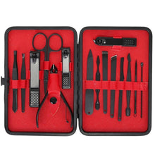 Laden Sie das Bild in den Galerie-Viewer, 15 tlg Maniküre Pediküre Pinzette Nagelknipser Feile Nagelschere Nagelzange Set