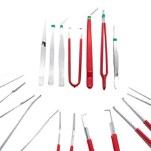 Laden Sie das Bild in den Galerie-Viewer, 7 tlg Pinzetten Set Feinmechaniker Präzision Modelbau Hobby Basteln Werkzeug Set