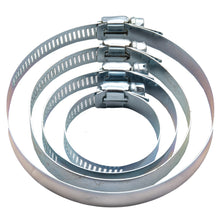 Laden Sie das Bild in den Galerie-Viewer, Schlauchschellen 4er Set Groß Schellen Schneckengewinde 32mm - 114mm Klemmschellen