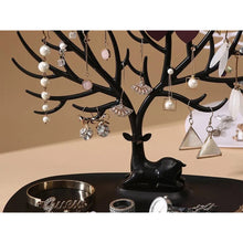 Laden Sie das Bild in den Galerie-Viewer, Schmuckbaum Schmuckständer Schmuckhalter Kettenständer Halsketten Hirsch Schwarz