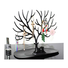 Laden Sie das Bild in den Galerie-Viewer, Schmuckbaum Schmuckständer Schmuckhalter Kettenständer Halsketten Hirsch Schwarz