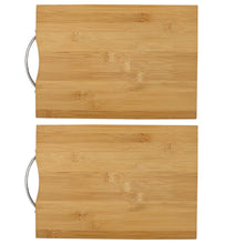 Laden Sie das Bild in den Galerie-Viewer, Schneidebrett mit Griff Bambus sehr stabil hochwertig Küchenbrett doppelseitig