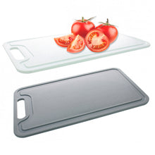 Laden Sie das Bild in den Galerie-Viewer, Schneidebrett Frühstücksbrettchen Weiß, Grau 25,5x17cm & 31x19cm Frühstücksbrett Kunstoffbrettchen Küchenbrett