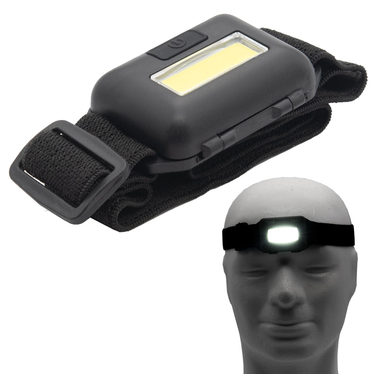 IMAGE Stirnlampe LED, Wiederaufladbar, Wasserdicht IPX4 – Mit 4 Modi, 90° Neigbar, Bis Zu 1800 Lumen