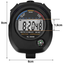 Laden Sie das Bild in den Galerie-Viewer, Stoppuhr Sport Timer Uhr Multifunktions Taschenuhr Digital Stopuhr Alarm Kompass