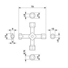 Laden Sie das Bild in den Galerie-Viewer, Universalschlüssel Vierkant Dreikant Gas Aufzug Zug Klima Schaltschrankschlüssel