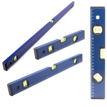 Laden Sie das Bild in den Galerie-Viewer, Wasserwaage Aluminium Richtwaage Messwaage Bauwaage 3 Libellen Lineal 30-100cm