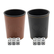 Laden Sie das Bild in den Galerie-Viewer, Würfelbecher Knobelbecher Lederwürfelbecher Kunstleder Spiel Würfel Set
