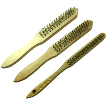 Laden Sie das Bild in den Galerie-Viewer, Drahtbürste Set 3 Stück Stahlbürste Metallbürste Holz Reinigungsbürste 2 3 & 4 Reihen