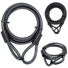 Laden Sie das Bild in den Galerie-Viewer, Stahlseil Drahtseil 1,5m-5m ummantelt Schlaufenseil Schlaufen Ösen Diebstahl Sicherung
