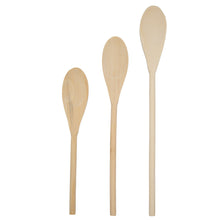 Laden Sie das Bild in den Galerie-Viewer, 3x Kochlöffel Holzkochlöffel Küchenhelfer Pfannenwender Rühr-Löffel Holz Set