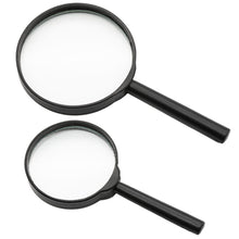 Laden Sie das Bild in den Galerie-Viewer, Lupe 2er Set Handlupe Leselupe Vergrößerungsglas Lesehilfe Lesen Set