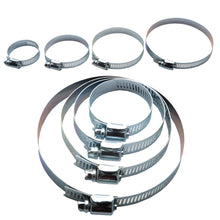 Laden Sie das Bild in den Galerie-Viewer, Schlauchschellen 4er Set Groß Schellen Schneckengewinde 32mm - 114mm Klemmschellen