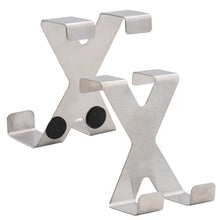 Laden Sie das Bild in den Galerie-Viewer, 2x Türhaken Türgarderobe Kleiderhaken Bad Tür Universal Edelstahl Haken Set