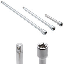 Laden Sie das Bild in den Galerie-Viewer, Steckschlüssel Verlängerung 1/4" Stecknuss Knarren Adapter 75-225mm Set 3tlg