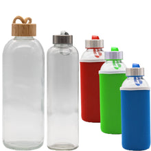 Laden Sie das Bild in den Galerie-Viewer, Trinkflasche Glasflasche Wasserflasche Neoprenhülle Teeflasche Sportflasche Getränk Flasche