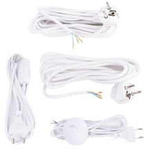 Laden Sie das Bild in den Galerie-Viewer, Kabel Stromkabel Verlängerungskabel offenes Kabelende Schalter Schuko Euro Weiß