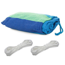 Laden Sie das Bild in den Galerie-Viewer, Hängematte Hängeliege Hängeschaukel Hängesitz Garten Baumwolle 200 x 80 cm Set