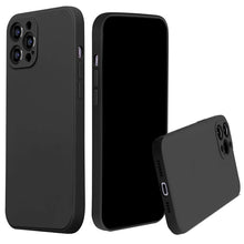 Laden Sie das Bild in den Galerie-Viewer, Handyhülle iPhone 12 13 14 Pro Max Mini Plus Handy Cover Schutz Case Schwarz Silikon