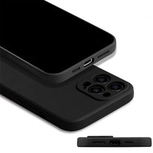 Laden Sie das Bild in den Galerie-Viewer, Handyhülle iPhone 12 13 14 Pro Max Mini Plus Handy Cover Schutz Case Schwarz Silikon